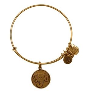 Alex and Ani Elephant Charm Bangle Bracelet, Gold